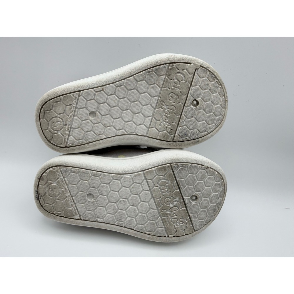 Cat & Jack Baby Girl's Sneakers Size 5 Gray Floral‎ Canvas Shoes Toddler - Picture 6 of 7